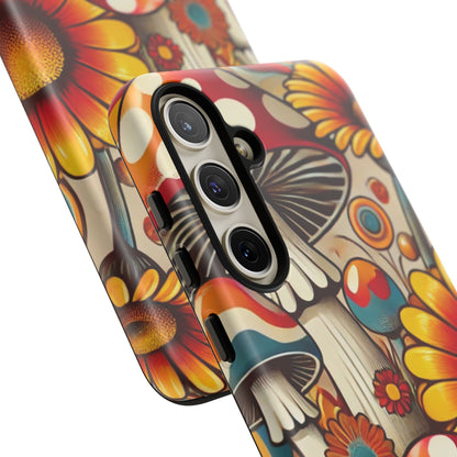 Colorful Mushroom Flower Phone Case - Boho Chic Design