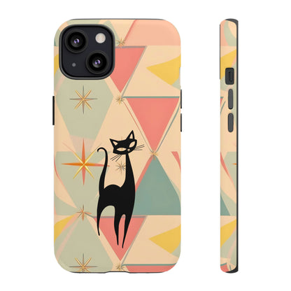 Atomic Cat Mid Mod Retro Cat Phone Case | Tough Cases with Vintage Vibe | Ideal for Cat Lovers