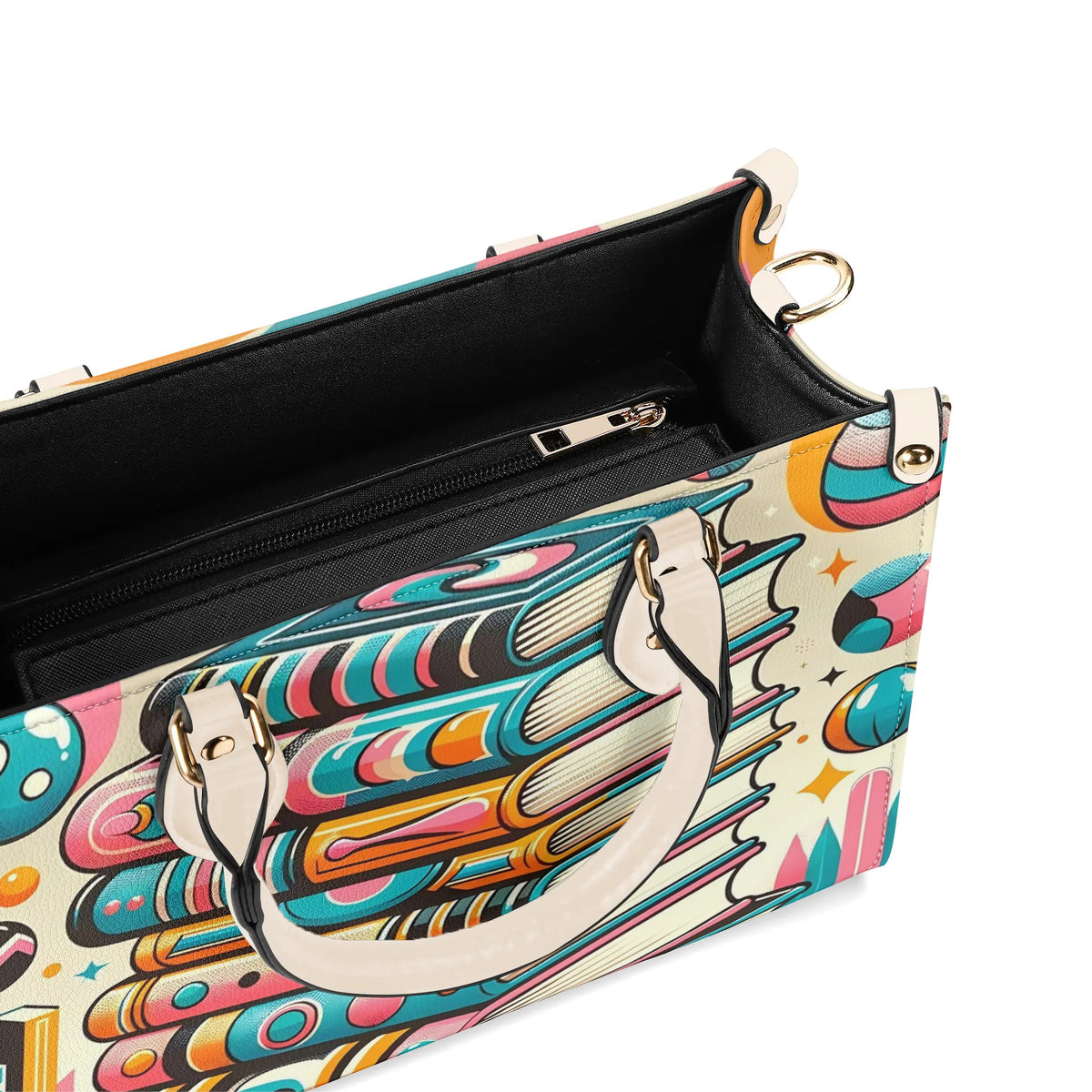 Book Lover Gifts, Retro Style Groovy Books, Kitschy  Shoulder-Handbag - Mid Century Modern Gal