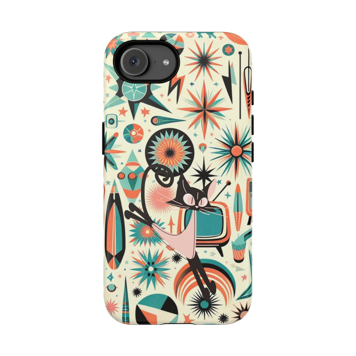 Atomic Kitty Boomerang Space Kitty Mid Century Modern Samsung, Smart Phone, Tough Cases