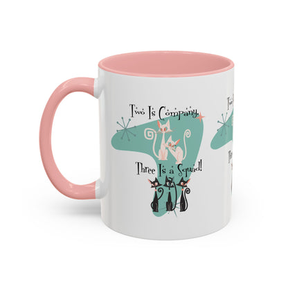 Atomic Cat Mug, Kitschy Cute Co-Worker, Best Mid Mod Charming Cat Coffee Mug - Mid Century Modern Gal