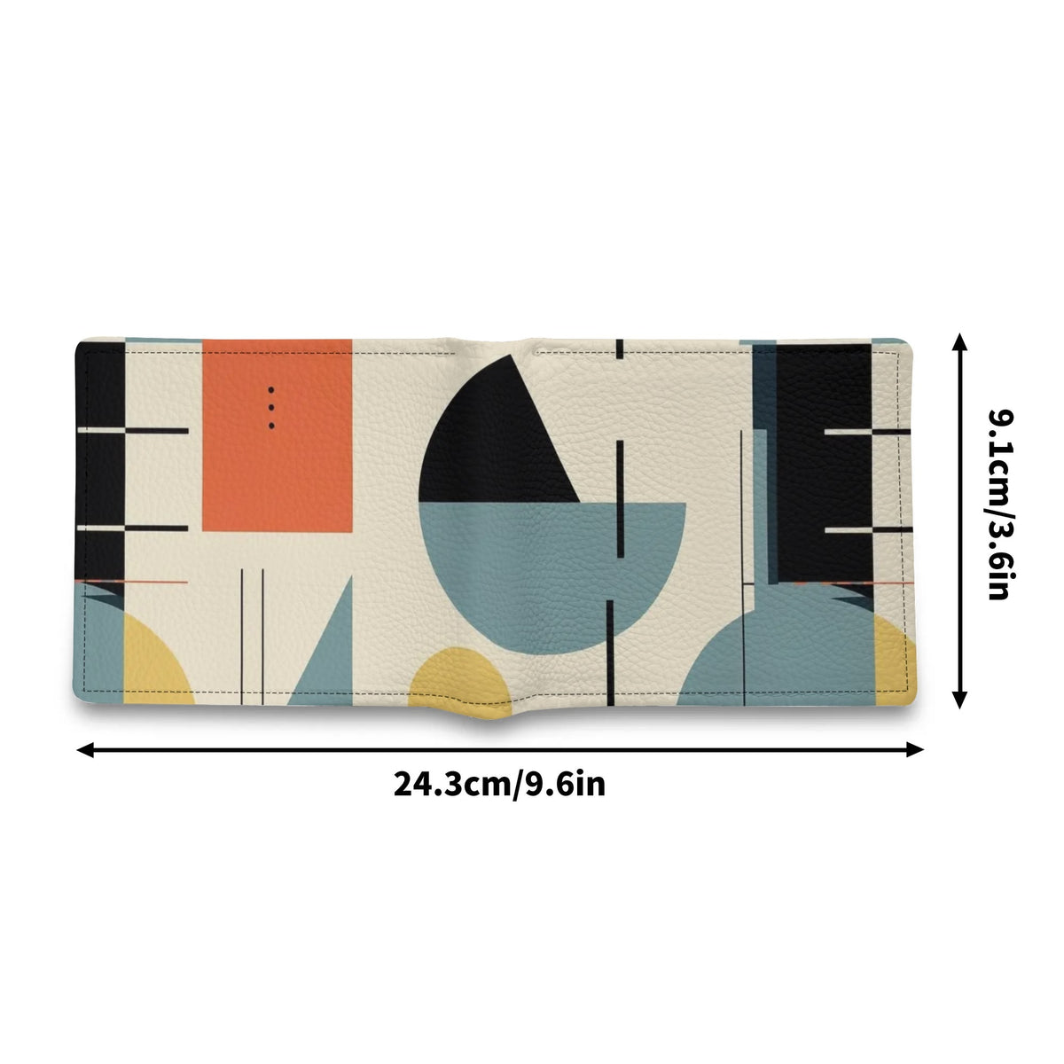 Mid Mod Mens Minimalist Bauhaus Designed Folded Wallet - Mid Century Modern Gal