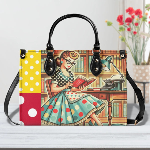 Just A Girl Who Loves Books, Retro Gal, Mid Mod Kitschy Luxury Handbag