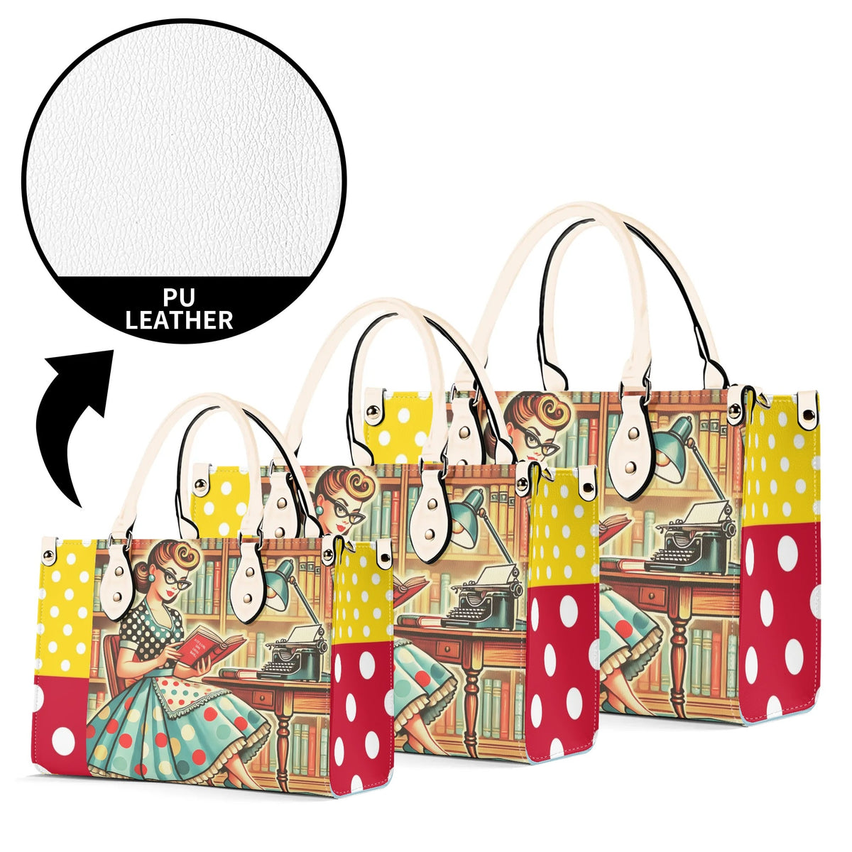 Just A Girl Who Loves Books, Retro Gal, Mid Mod Kitschy Luxury Handbag - Mid Century Modern Gal