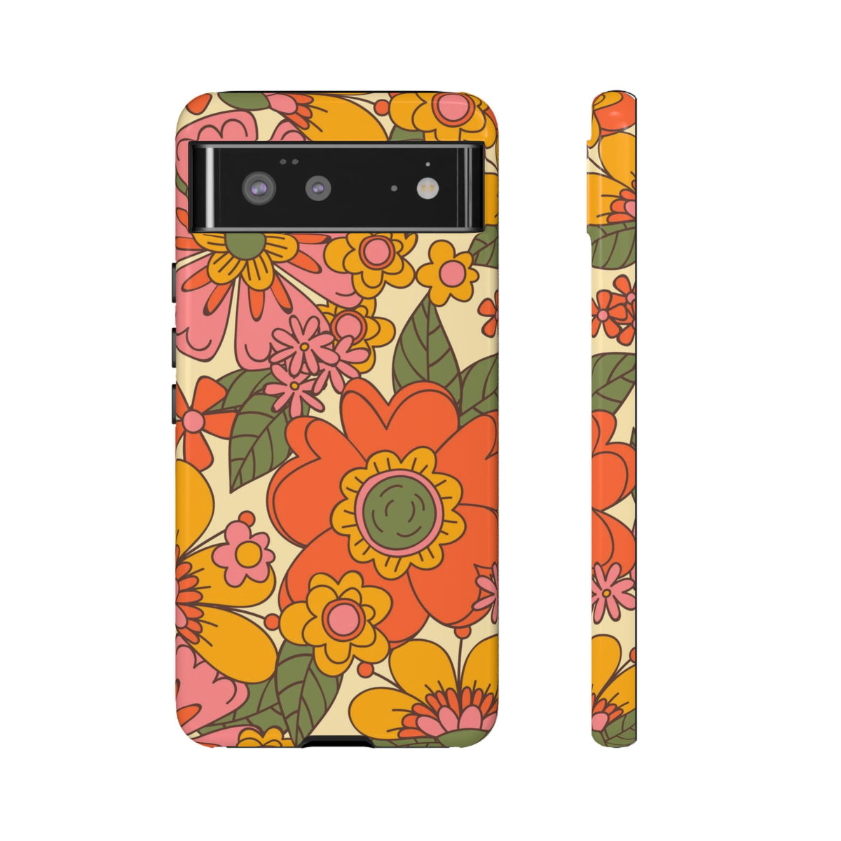 Groovy Retro Flower Power Vintage Inspired Pattern Smart Phones Tough Phone Cases