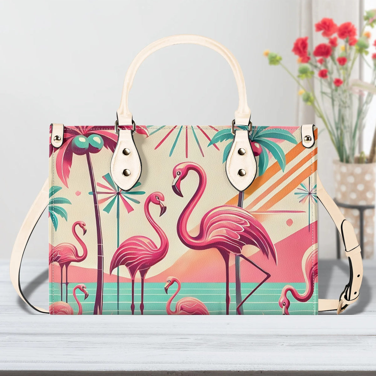 50s Flamingo Kitschy Mod Luxury Handbag - Mid Century Modern Gal