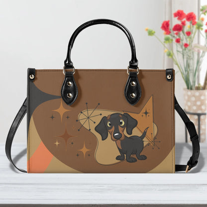 Mid Mod Doxie Lover, Retro Dachshund Wiener Dog, Luxury Handbag