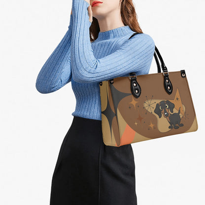 Mid Mod Doxie Lover, Retro Dachshund Wiener Dog, Luxury Handbag