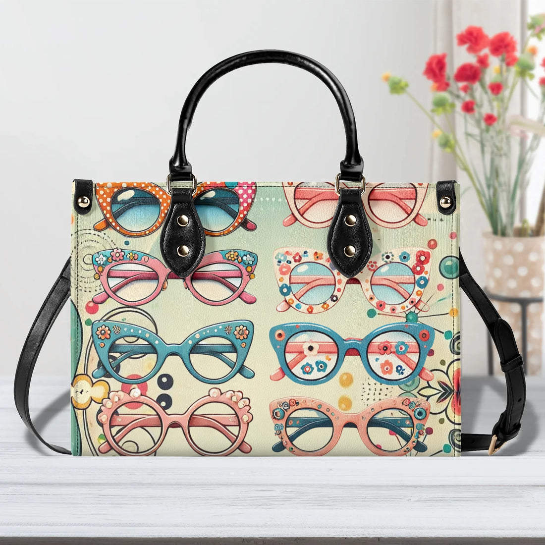 1950s Cat Eye Glasses Retro Handbag, Kitschy Quirky Ladies Luxury Purse