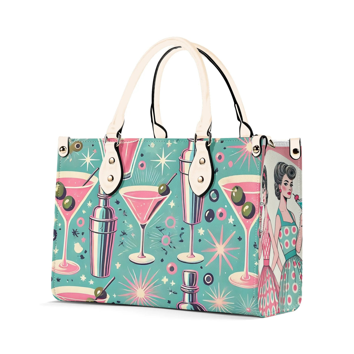 Mid Century Modern Atomic Cocktail Retro Gal Handbag, Kitschy Purse - Mid Century Modern Gal