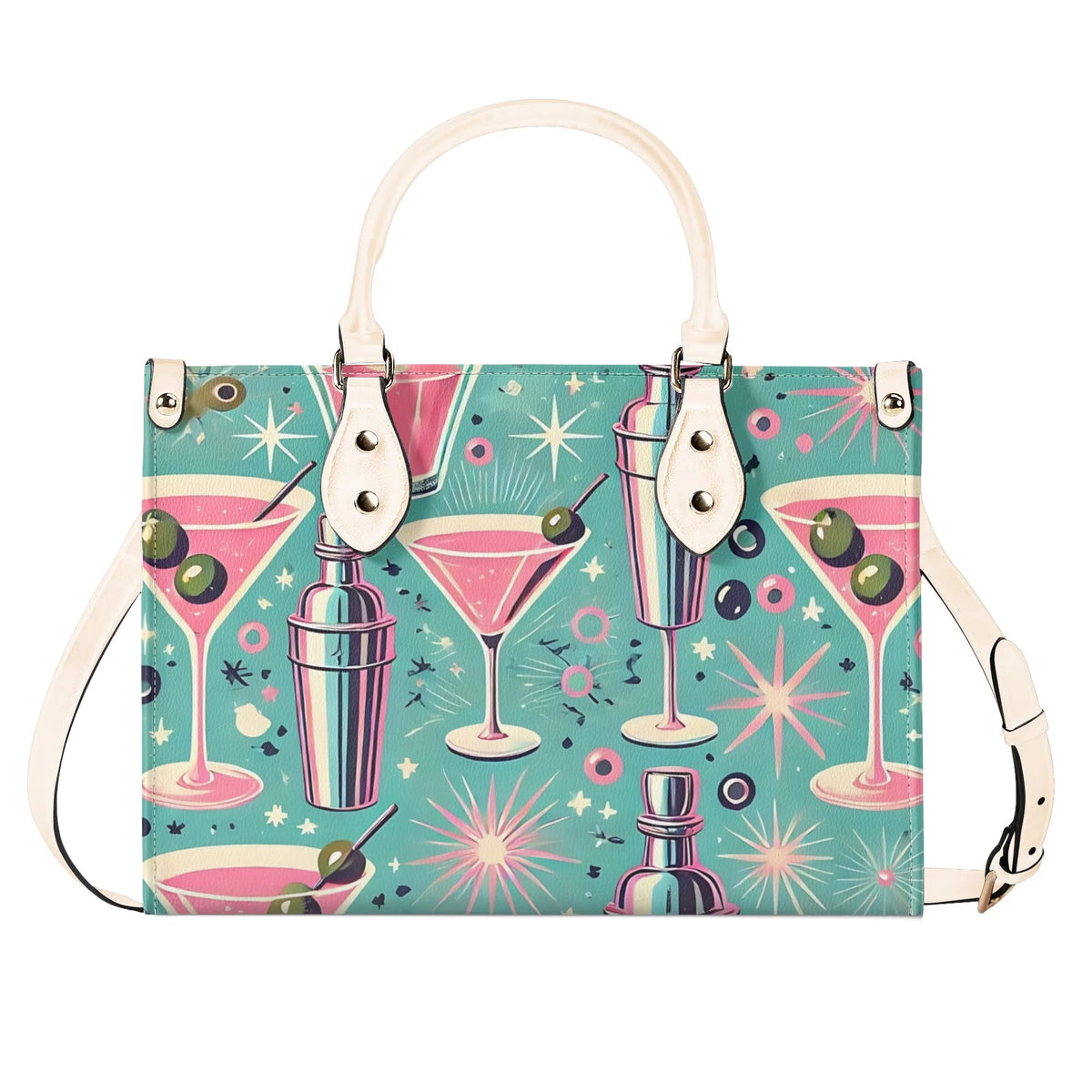 Mid Century Modern Atomic Cocktail Retro Gal Handbag, Kitschy Purse - Mid Century Modern Gal