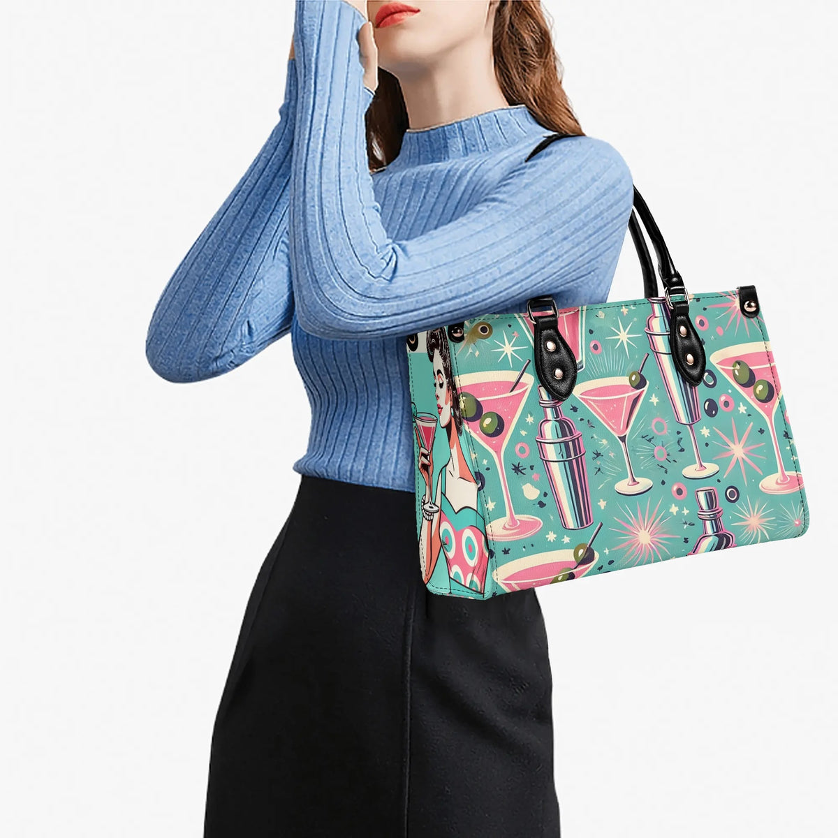 Mid Century Modern Atomic Cocktail Retro Gal Handbag, Kitschy Purse - Mid Century Modern Gal