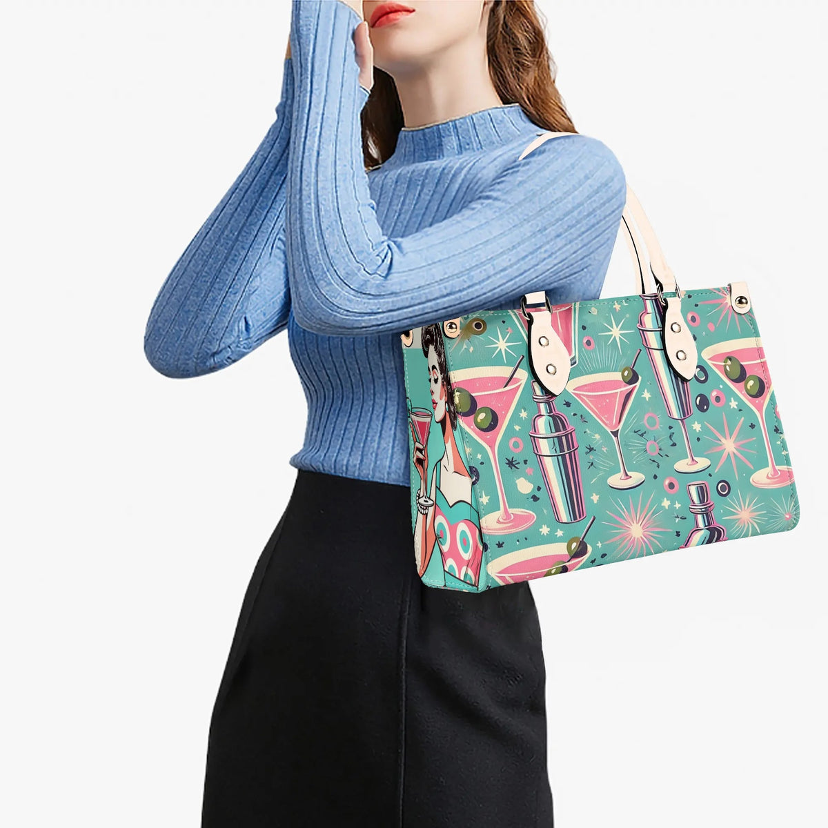 Mid Century Modern Atomic Cocktail Retro Gal Handbag, Kitschy Purse - Mid Century Modern Gal