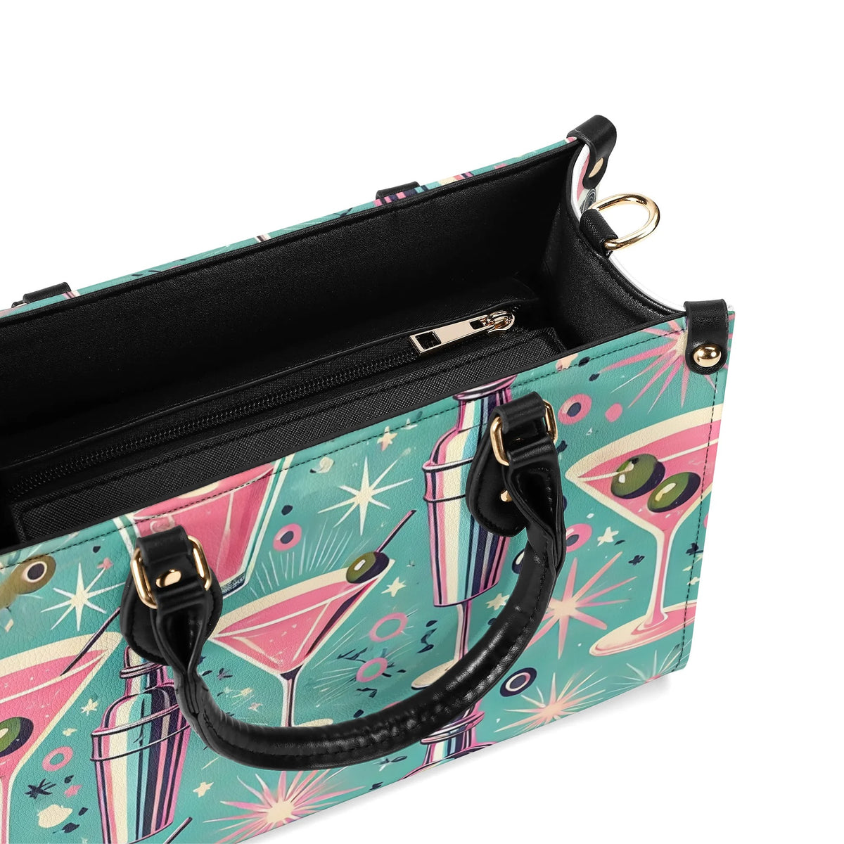 Mid Century Modern Atomic Cocktail Retro Gal Handbag, Kitschy Purse - Mid Century Modern Gal