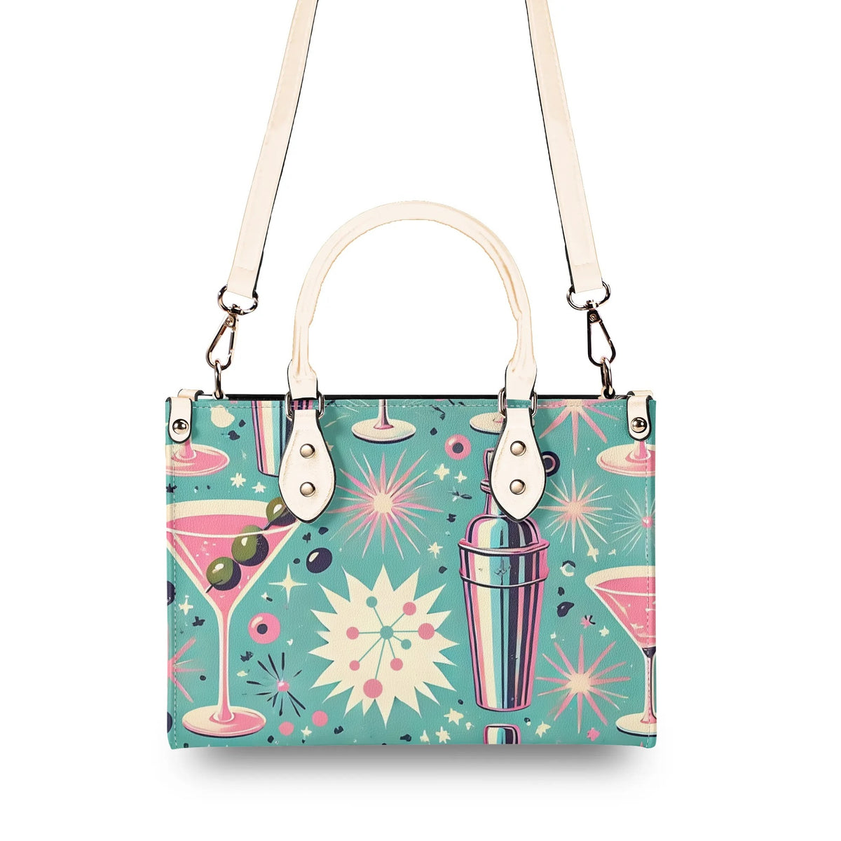 Mid Century Modern Atomic Cocktail Retro Gal Handbag, Kitschy Purse - Mid Century Modern Gal