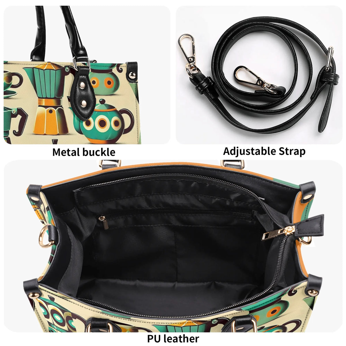 Coffee Lover, Mid Mod Kitschy Retro, State Of Texas Handbag - Mid Century Modern Gal