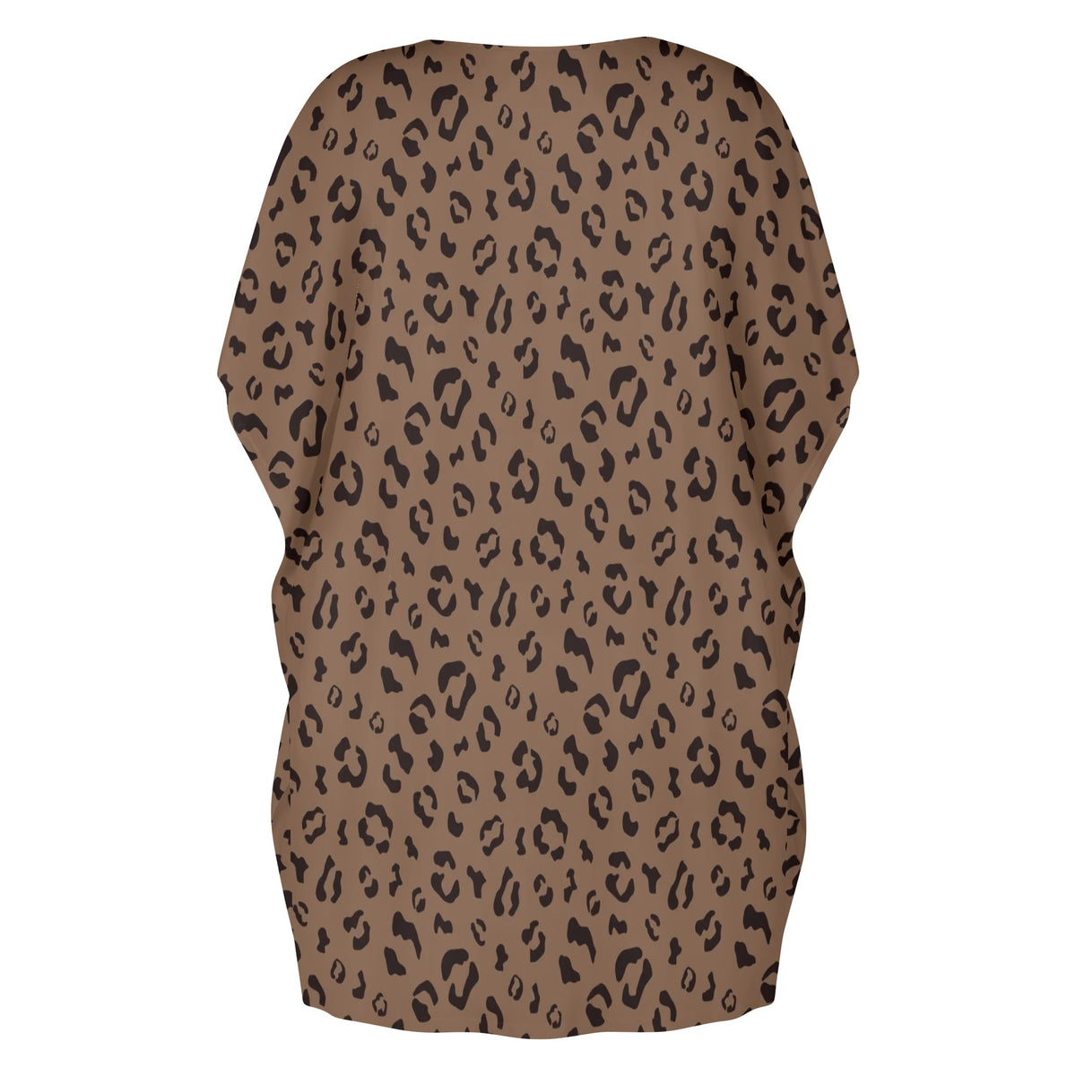 50s Leopard Print, Retro Mod Womens V-Neck Plus Size Loose Dress - Mid Century Modern Gal