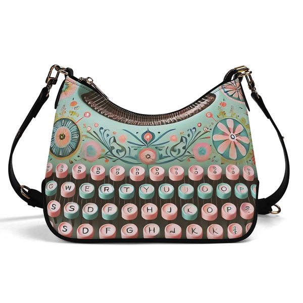 Kitschy Handbag Designed Retro Typewriter, Mid Mod Ladies Shoulder Bag