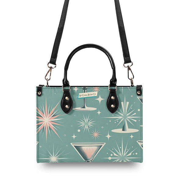Mid Century Modern Gal, Mod 50s Atomic Kittie Martini Retro Kitschy Luxury Handbag Or Shoulder Bag    )