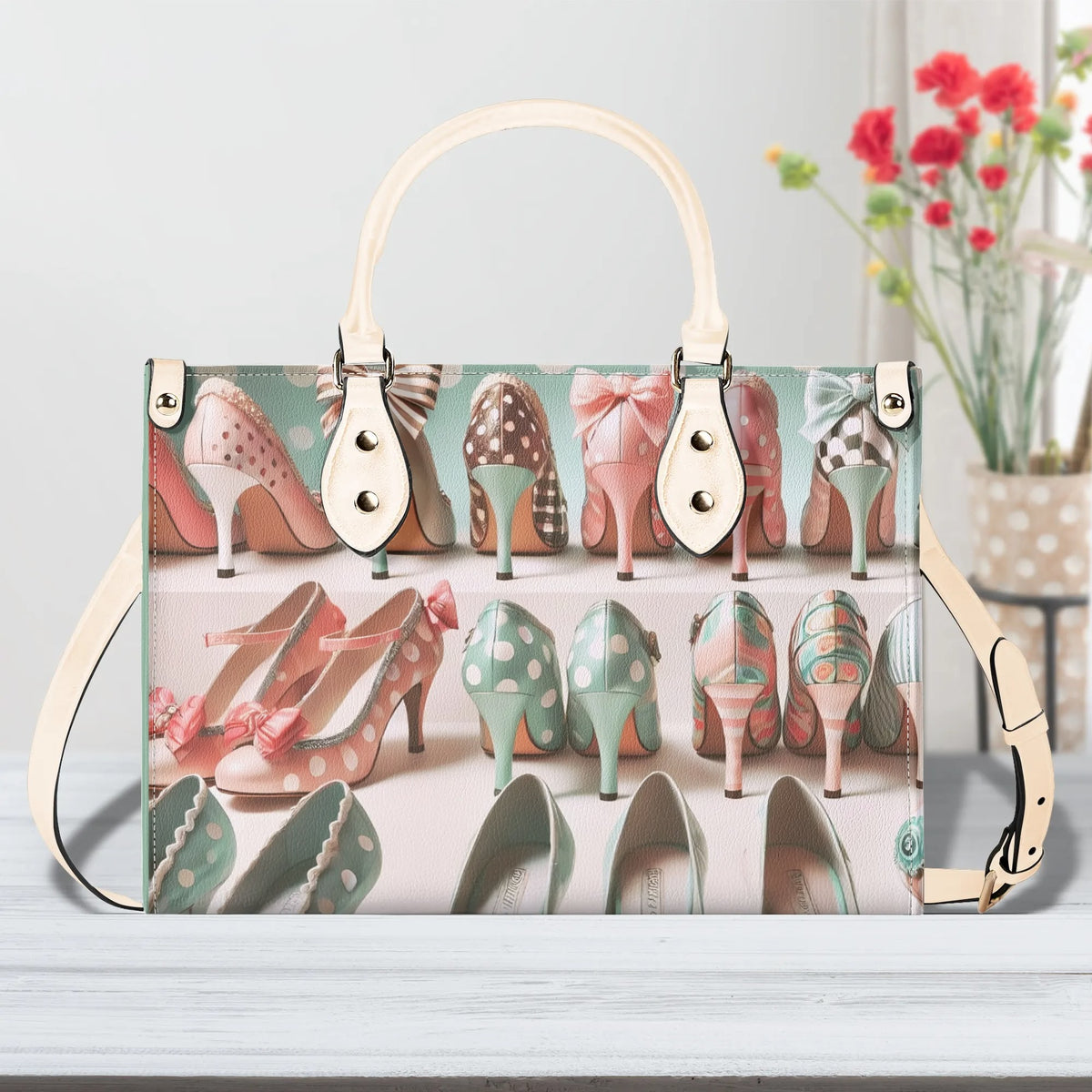 Shoe Lover Handbag, Mid Century Modern 50s Kitsch Shoes Luxury Quirky Cute Purse - Mid Century Modern Gal