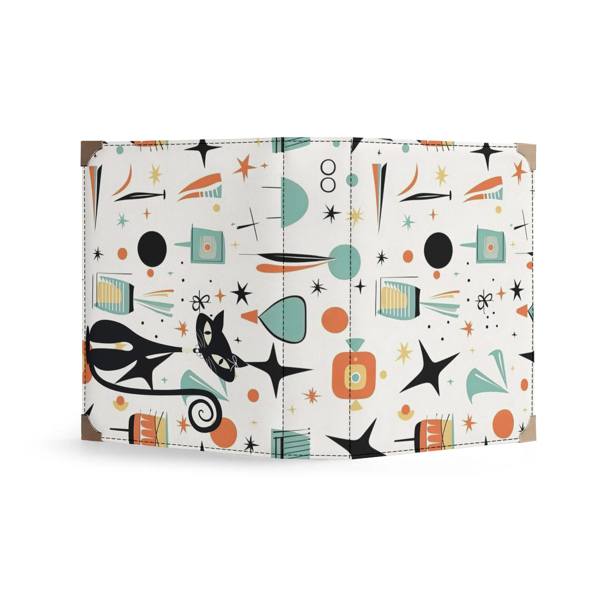 Atomic Cat, Book Holder, Crossbody Kitschy Fun Handbag For Book Lovers - Mid Century Modern Gal