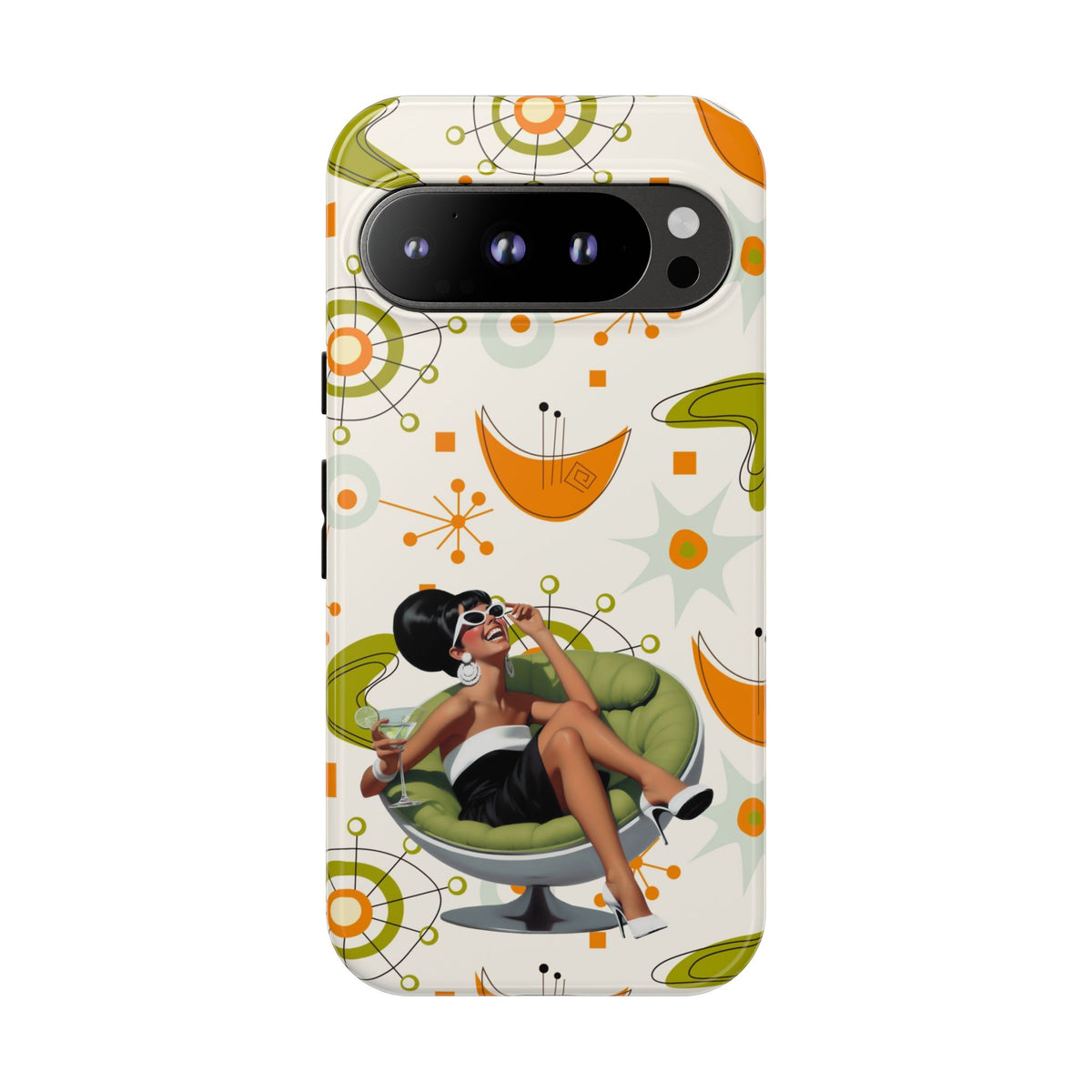 Mid Century Modern Atomic Starburst Mid Mod 60s Gal Retro Chic Tough Phone Case with Vintage Glamour Design