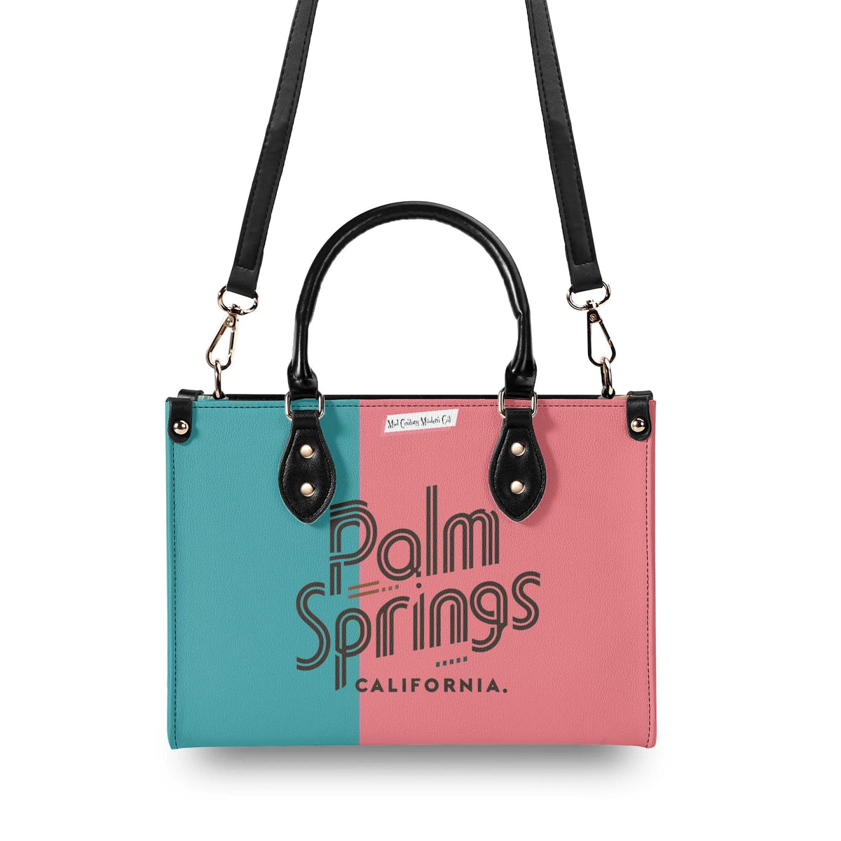 Palm Springs California Purse, Handbag, Shoulder Bag Mod Kitschy 50s Flamingo Bag - Mid Century Modern Gal