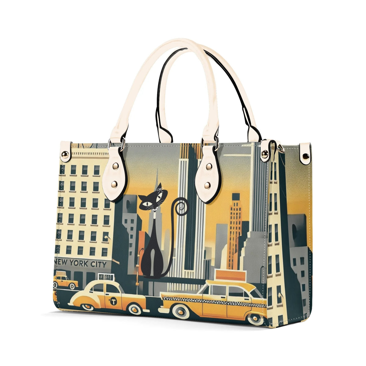 New York City Handbag, Trendy Kitschy City Purse, Shoulder Bag - Mid Century Modern Gal