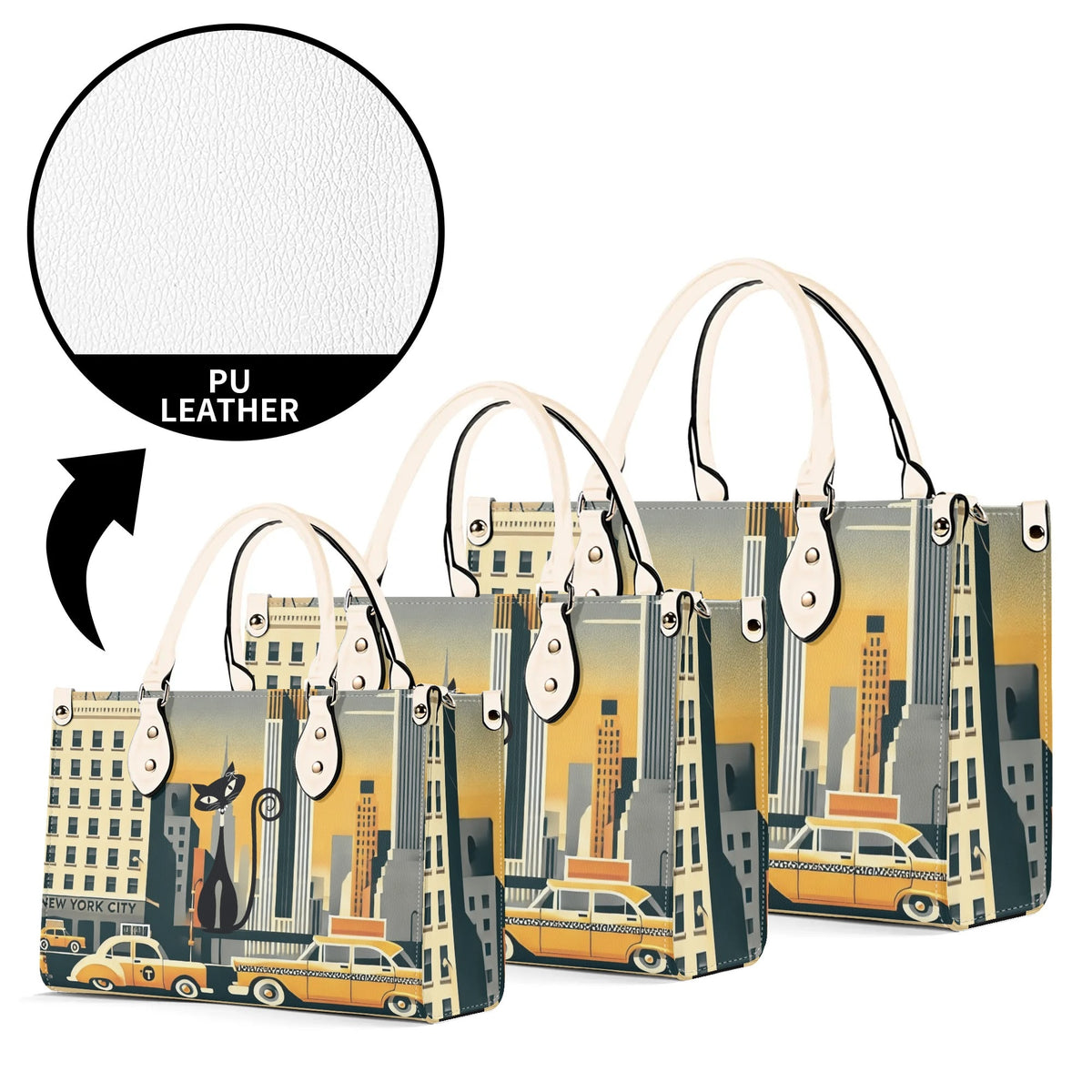 New York City Handbag, Trendy Kitschy City Purse, Shoulder Bag - Mid Century Modern Gal