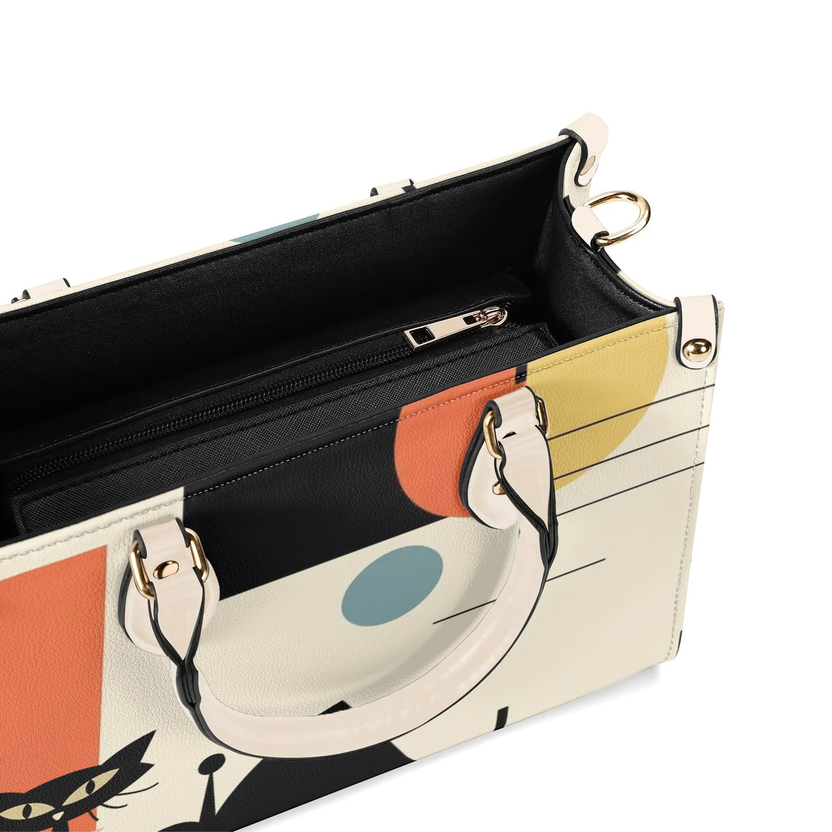 Atomic Cat Mid Mod Bauhaus Designed Trendy Luxury Handbag, Shoulder Bag - Mid Century Modern Gal