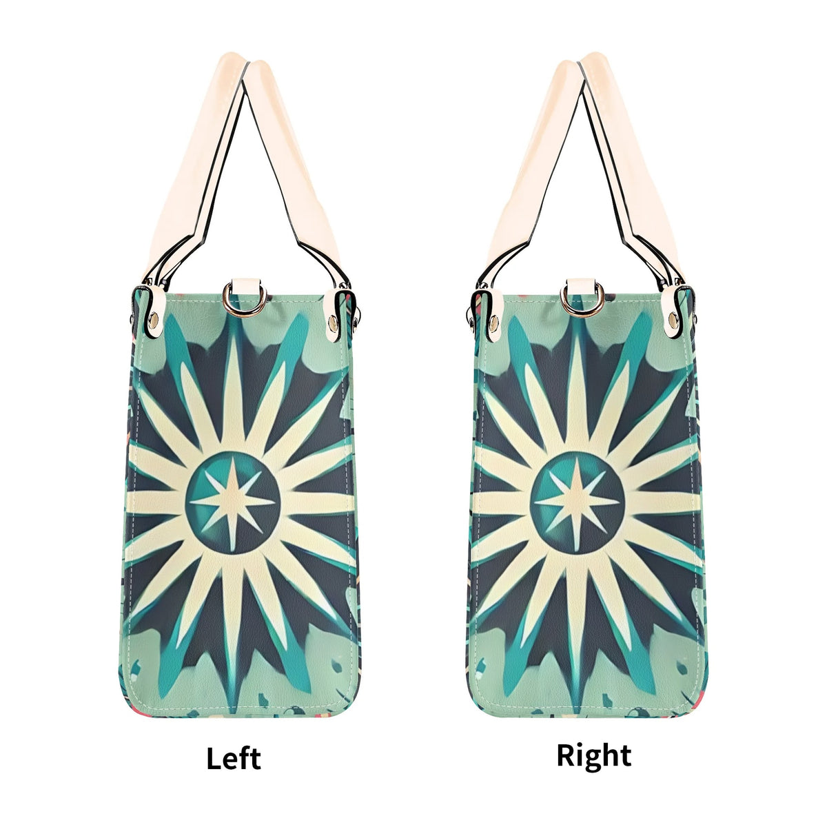 Atomic Style Kitschy Kitties, Mid Century Modern Teal, Pink Kitschy Fun Handbag, Shoulder Bag - Mid Century Modern Gal
