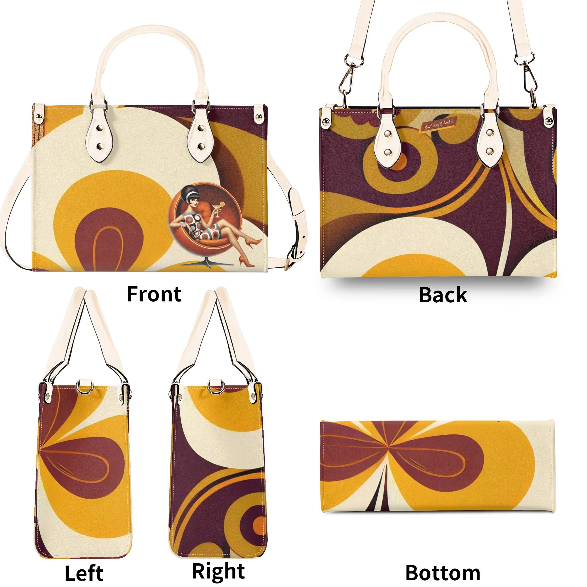 Mid Mod 60s Retro Gal, Funky Fun Trendy Handbag, Shoulder Bag