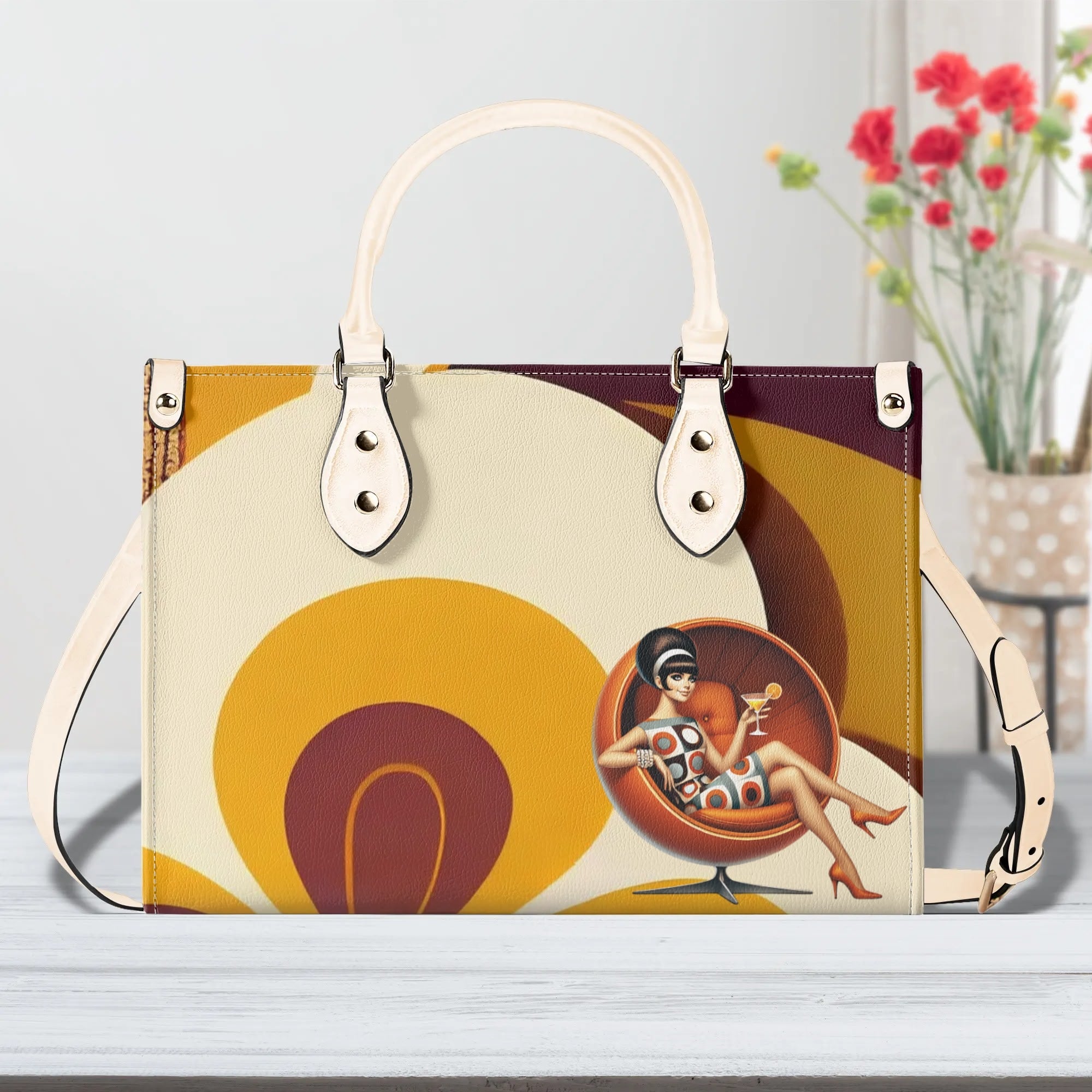 Mid Mod 60s Retro Gal, Funky Fun Trendy Handbag, Shoulder Bag - Mid Century Modern Gal