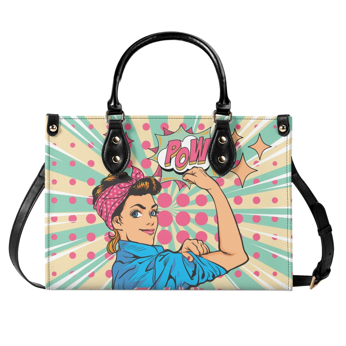 Women Enpowerment Pop Art Retro Cool Funky Fun Handbag, Shoulder Bag - Mid Century Modern Gal