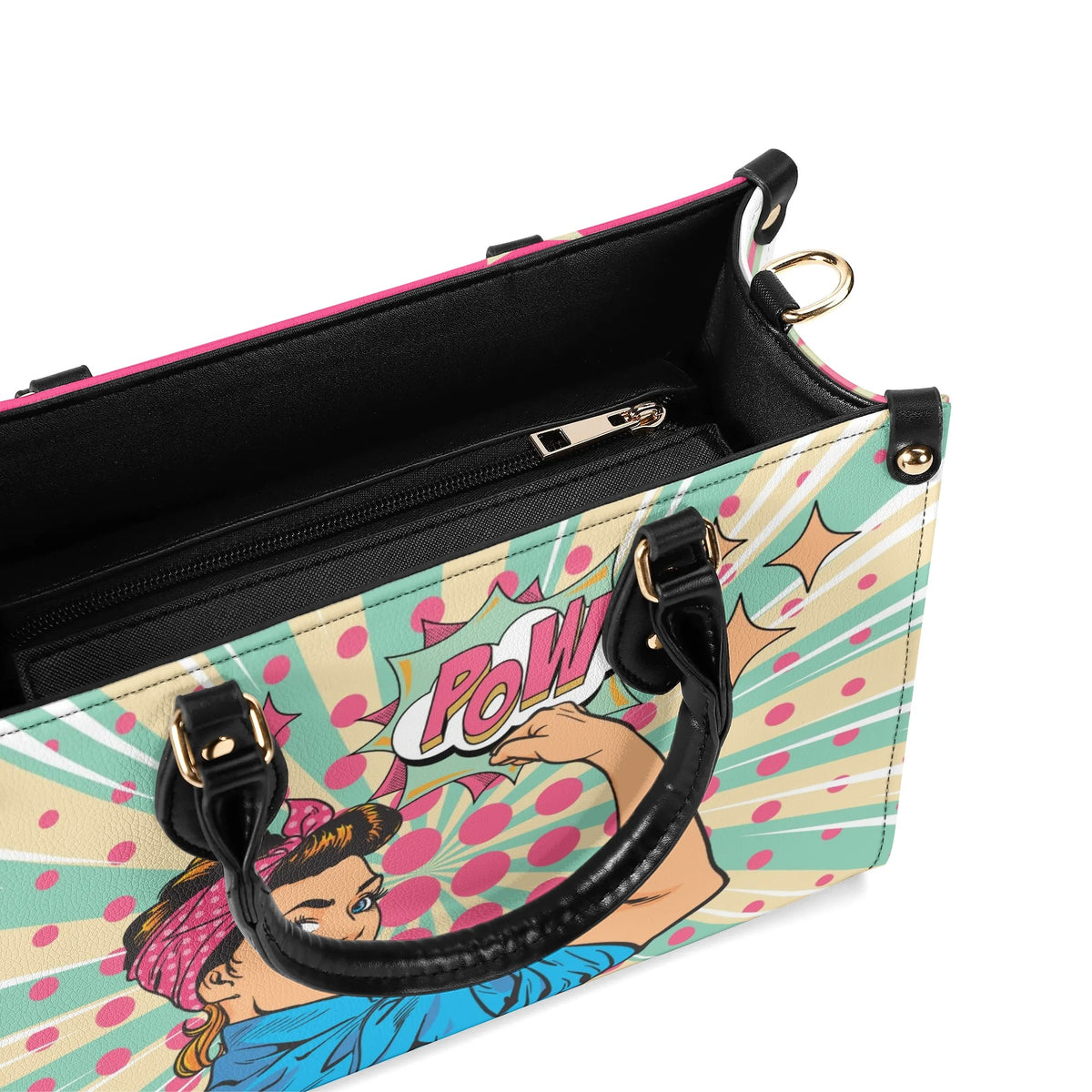 Women Enpowerment Pop Art Retro Cool Funky Fun Handbag, Shoulder Bag - Mid Century Modern Gal