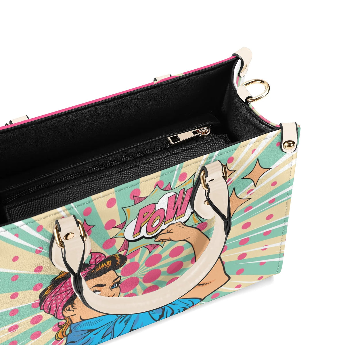 Women Enpowerment Pop Art Retro Cool Funky Fun Handbag, Shoulder Bag - Mid Century Modern Gal
