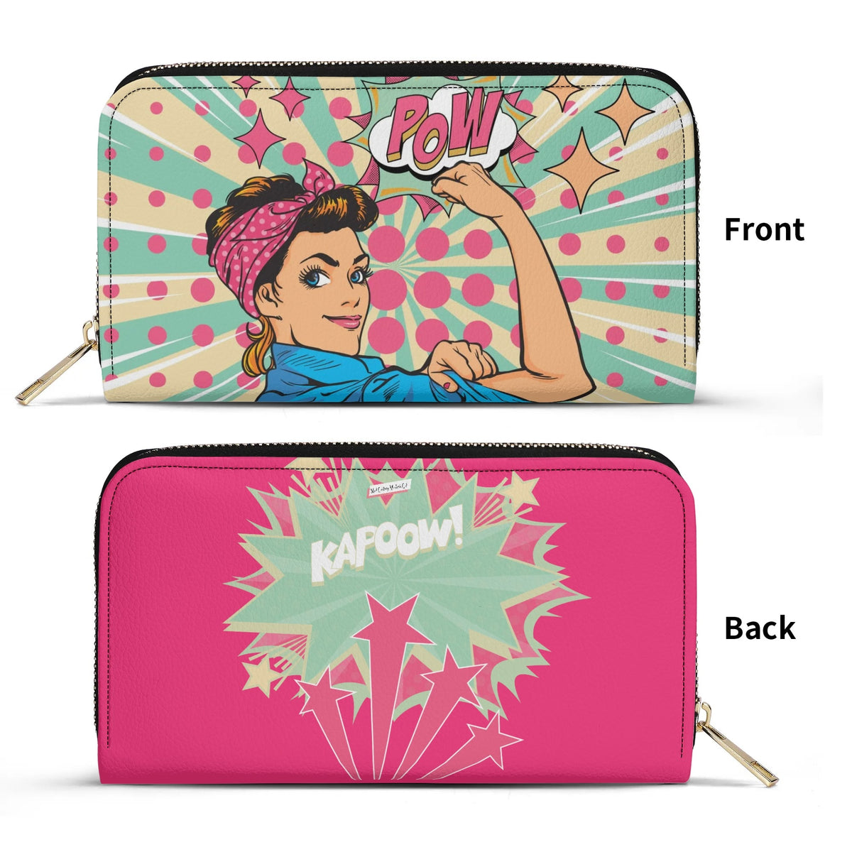 Women Empowerment Pop Art Retro Funky Fun Wallet Wristlet - Mid Century Modern Gal