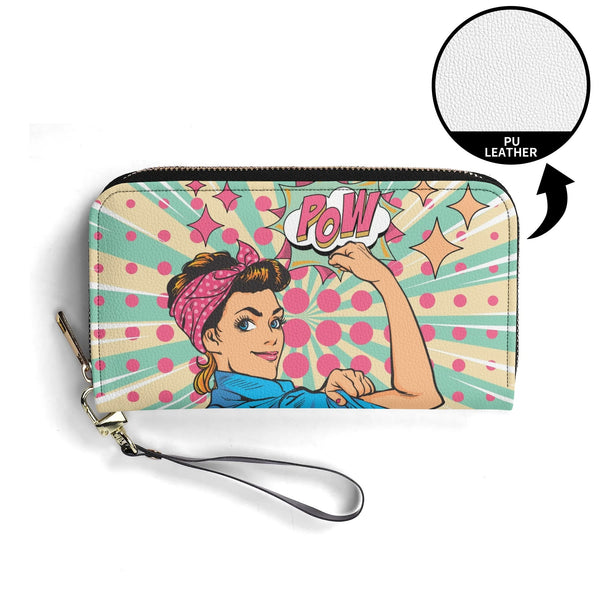 Women Empowerment Pop Art Retro Funky Fun Wallet Wristlet