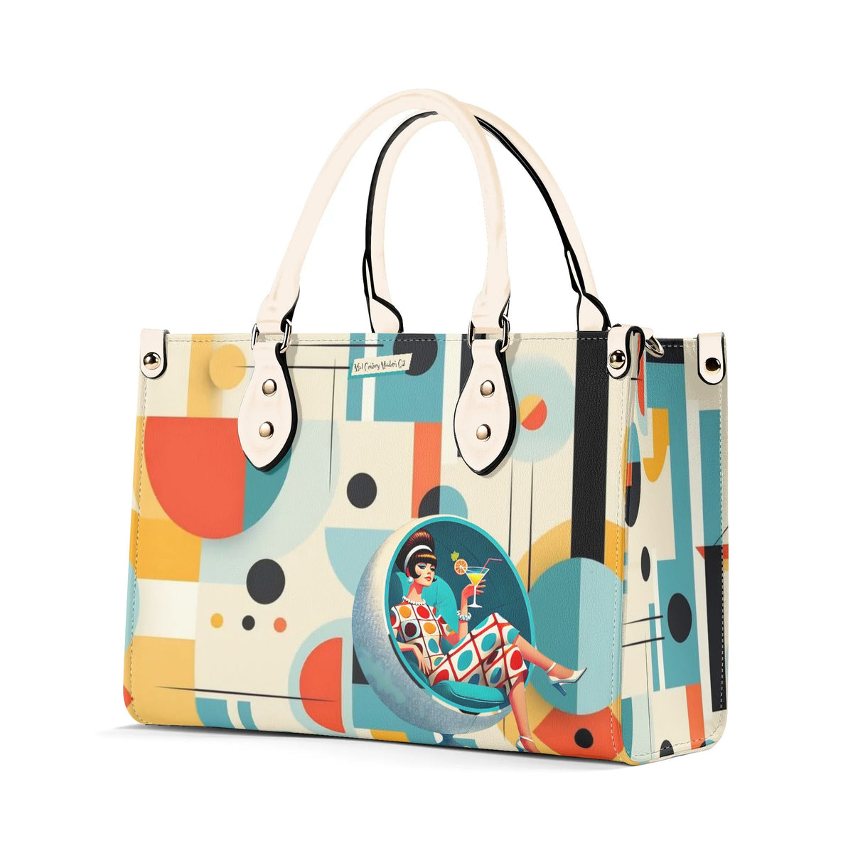 Mid Century Mod Gal, Bauhaus Designed, Funky Fun Handbag, Shoulder Bag - Mid Century Modern Gal