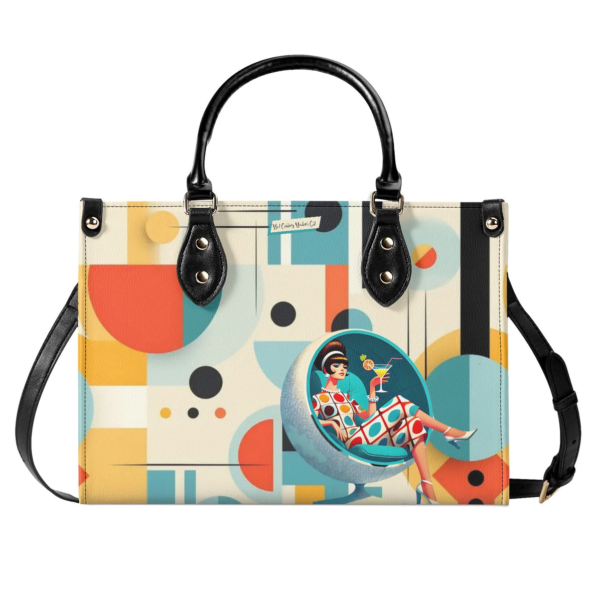 Mid Century Mod Gal, Bauhaus Designed, Funky Fun Handbag, Shoulder Bag - Mid Century Modern Gal