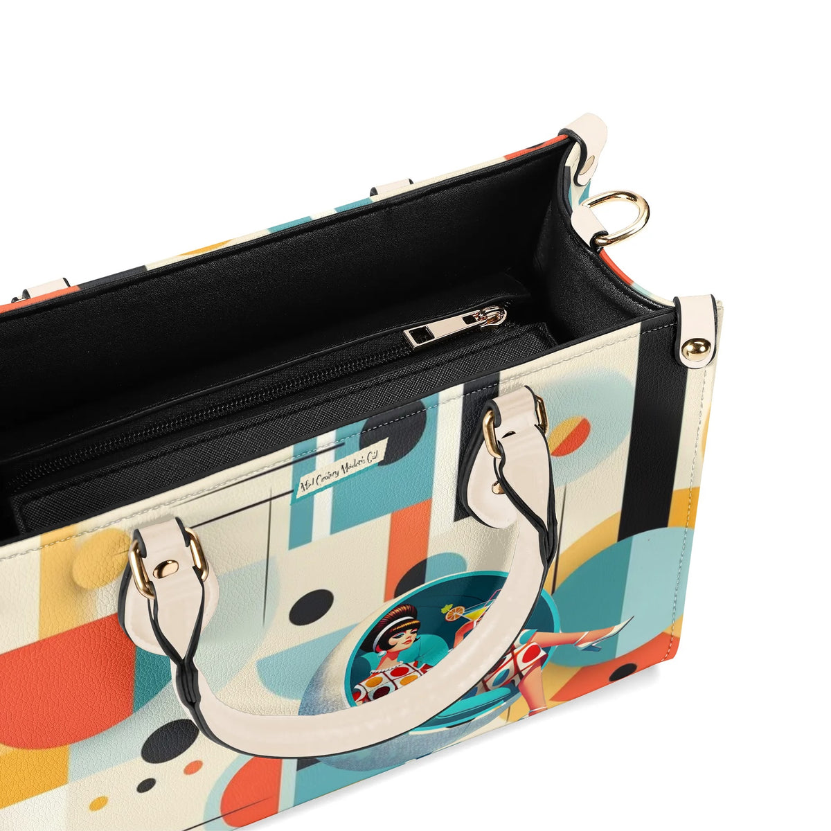 Mid Century Mod Gal, Bauhaus Designed, Funky Fun Handbag, Shoulder Bag - Mid Century Modern Gal