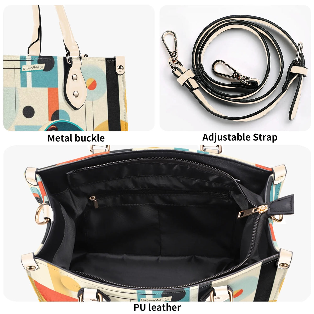 Mid Century Mod Gal, Bauhaus Designed, Funky Fun Handbag, Shoulder Bag - Mid Century Modern Gal