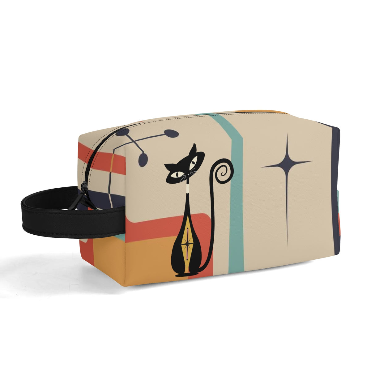 Atomic Kitty Travel Bag, Toiletry Bag, Kitschy Mod Style - Mid Century Modern Gal