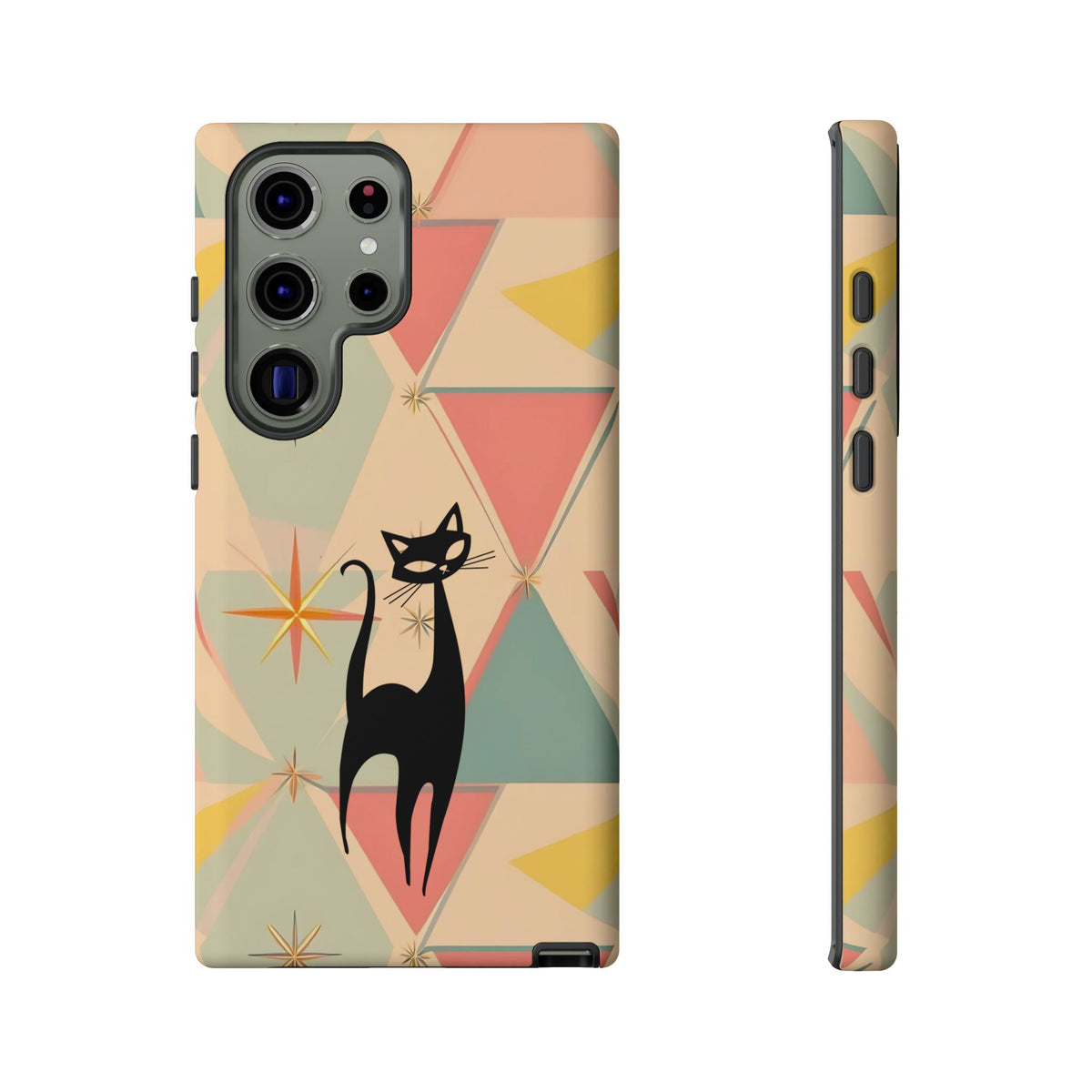 Atomic Cat Mid Mod Retro Cat Phone Case | Tough Cases with Vintage Vibe | Ideal for Cat Lovers