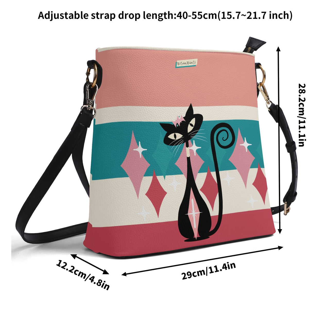 Atomic Cat Mid Mod Trendy Fashionable Shoulder Bag - Mid Century Modern Gal