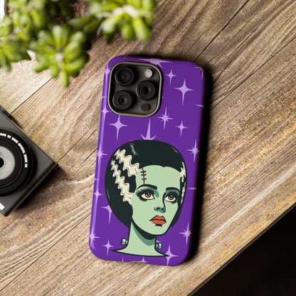 Bride of Frankenstein Retro Mid Mod Horror Buff Purple Halloween Tough Phone Case