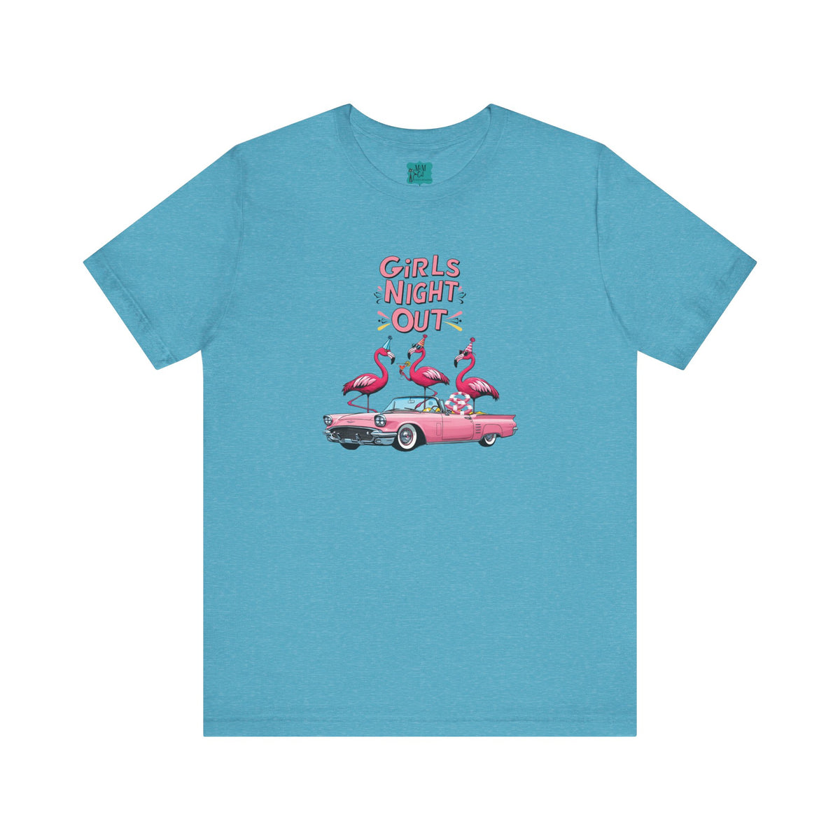 Girls Night Out Retro Fun Party Flamingo Tee - Mid Century Modern Gal