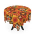 Retro 70s Mid Mod Orange, Brown, Yellow Floral Tablecloth – Vibrant Design for Your Dining Table - Mid Century Modern Gal