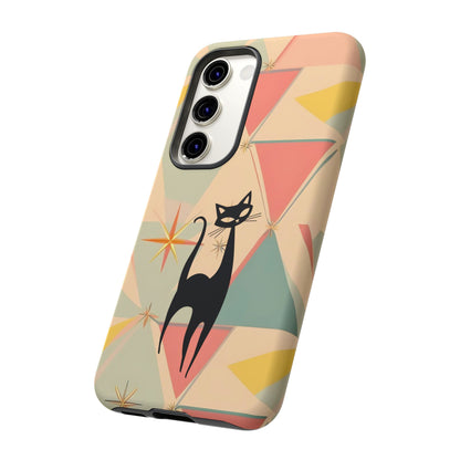 Atomic Cat Mid Mod Retro Cat Phone Case | Tough Cases with Vintage Vibe | Ideal for Cat Lovers