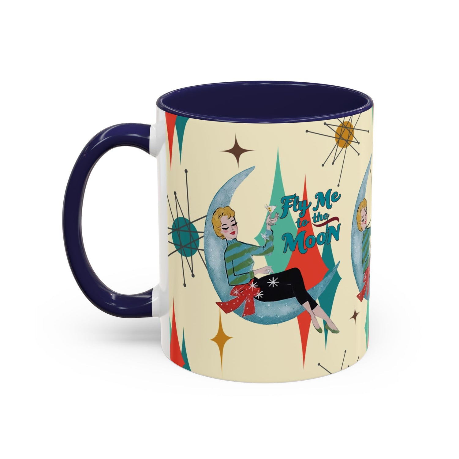 Mid Century Modern Retro Christmas Mug,  &